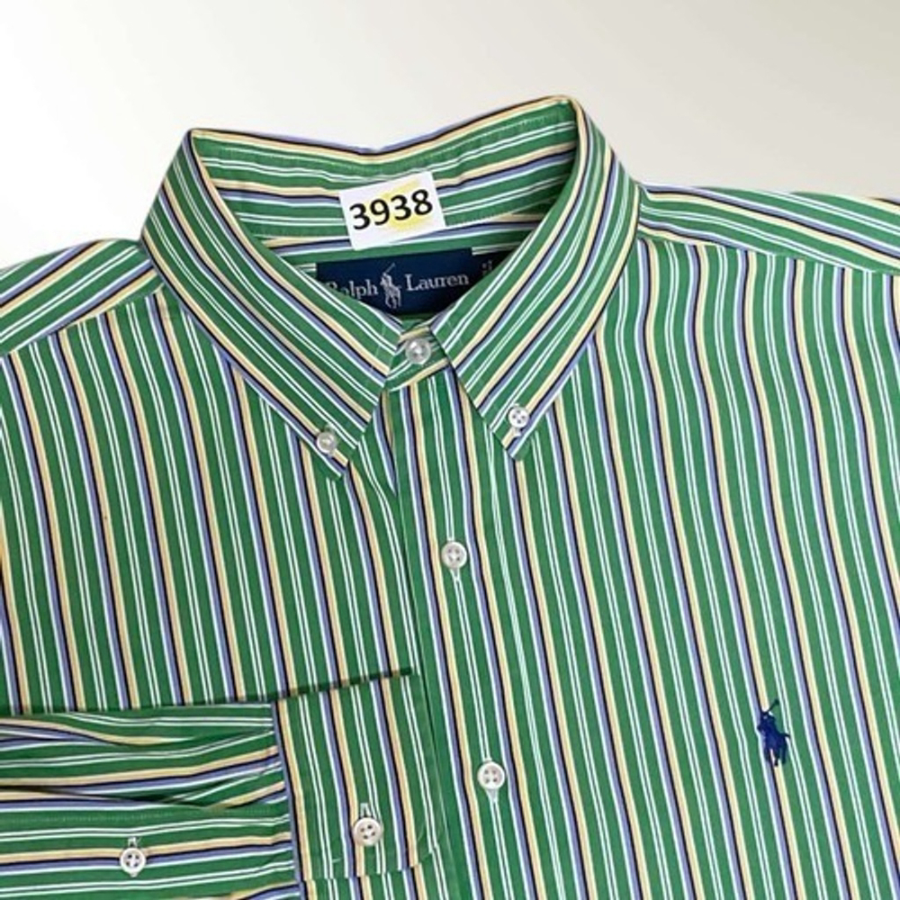 NWOT Ralph Lauren Classic Fit Vertical Striped Button Up Dress Shirt Men Size XL